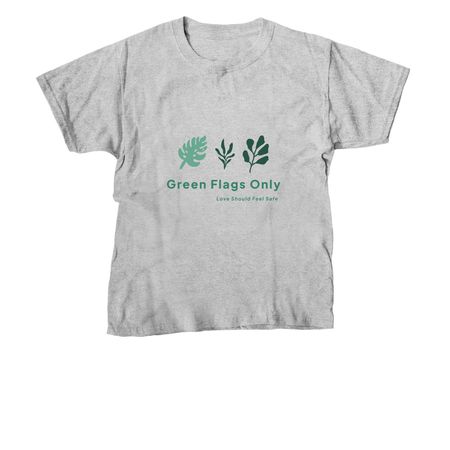 Green Flags Only, a Sport Grey Youth Unisex Tee