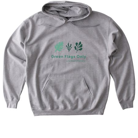 Green Flags Only, a Sport Grey Gildan Softstyle Pullover Hoodie