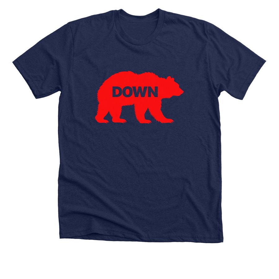 Chicago Bears Walking Bear Down Shirt, a Solid Navy Blend Premium Unisex Tee