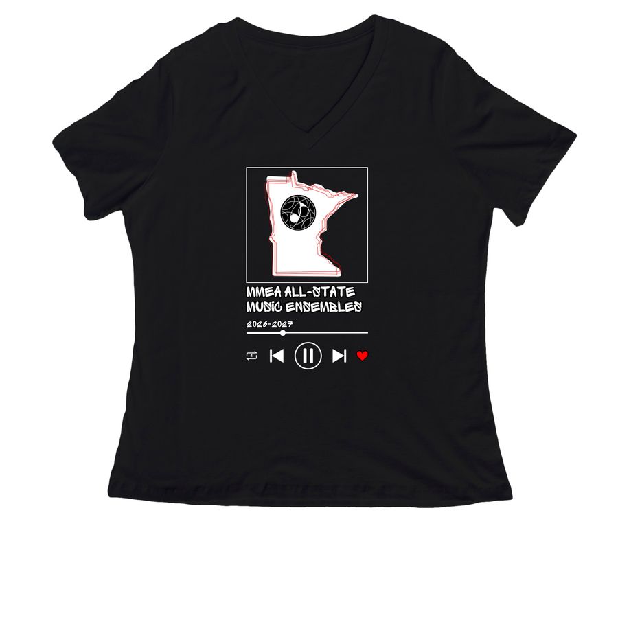 All-State MUSICIAN 2026-27, a Black Women's Relaxed V-Neck Tee