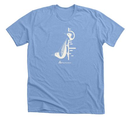 Mass Audubon Climbing Nuthatches Shirt, a Heather Carolina Blue Premium Unisex Tee