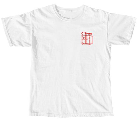 C TROOP OPS CHECK, a White Comfort Colors Unisex Tee (back-view)
