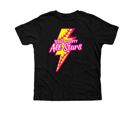 SC 10u Lightning Dark / Pink, a Black Heather Premium Youth Tee
