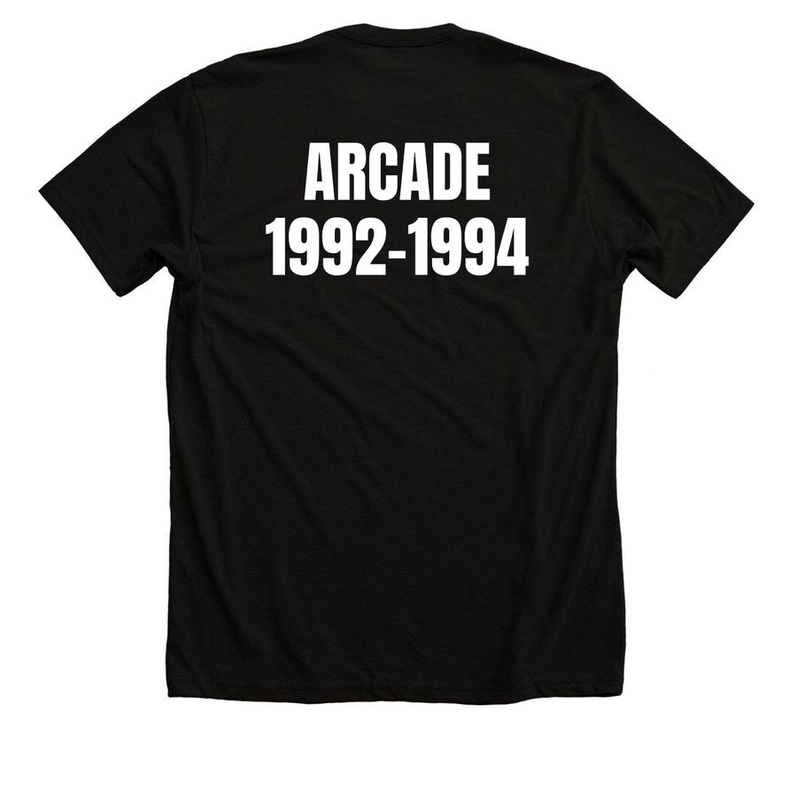 STEPHEN PEARCY?S ARCADE group circa 1992-1994, a Solid Black Blend Premium Unisex Tee (back-view)