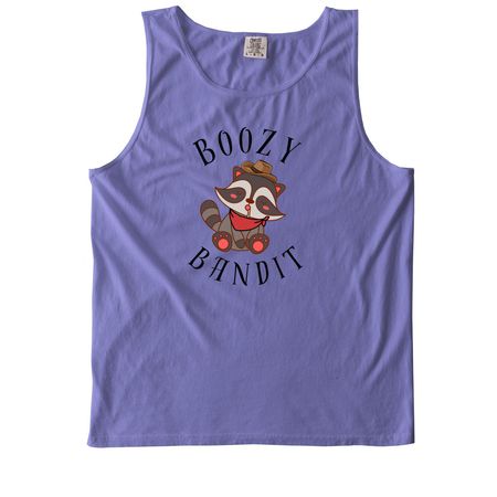 The Boozy Bandit, a Violet Comfort Colors Tank Top