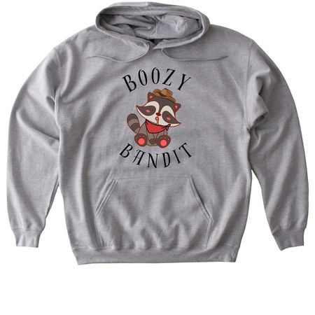 The Boozy Bandit, a Sport Grey Gildan Softstyle Pullover Hoodie
