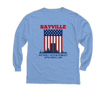 September 11th Remembrance, a Carolina Blue Youth Long Sleeve Tee