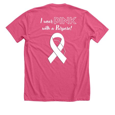 Pink Purchase with a Purpose, a Heather Charity Pink Premium Unisex Tee (back-view)