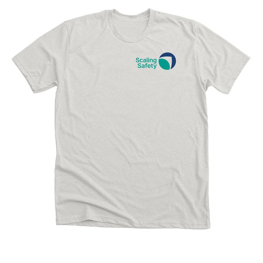 Scaling Safety, a Heather Cement Premium Unisex Tee