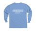 FBACC Logo with Scripture, a Carolina Blue Youth Long Sleeve Tee (back-view)