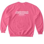 FBACC Logo with Scripture, a Pink Lemonade Softstyle Crewneck Sweatshirt (back-view)
