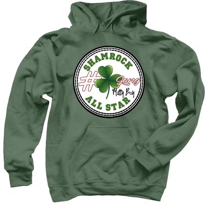 Support Mattyboy & the shamrock gang&nbsp;, a Military Green Pullover Hoodie