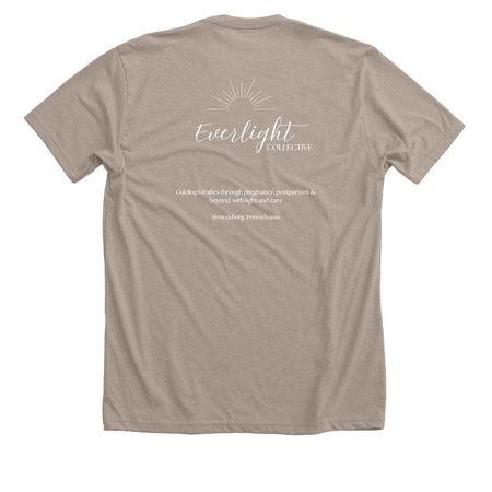 We are the Village: Everlight Collective, a Heather Stone Premium Unisex Tee (back-view)