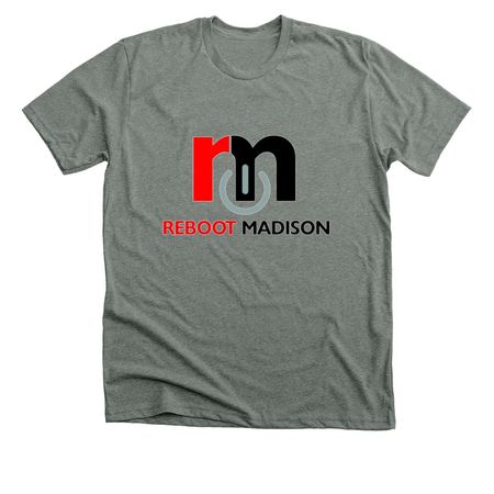 REBOOT MADISON, a Deep Heather Premium Unisex Tee