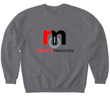 REBOOT MADISON, a Charcoal Softstyle Crewneck Sweatshirt