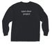 here. together., a Black Comfort Colors Long Sleeve Pocket Tee (back-view)