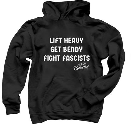 FIGHT FASCISTS HOODIE, a Black Pullover Hoodie