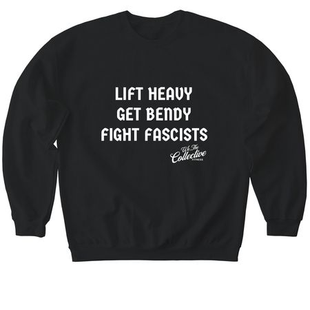 FIGHT FASCISTS HOODIE, a Black Softstyle Crewneck Sweatshirt