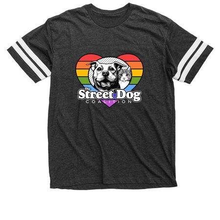 Pride Shirts - Dark Neutrals, a Vintage Smoke / White Football Jersey Tee