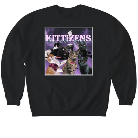 Kittizens for the Kids, a Black Softstyle Crewneck Sweatshirt