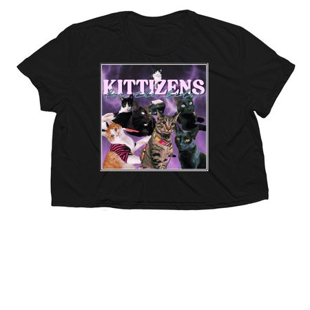 Kittizens for the Kids, a Black Women?s Flowy Cropped Tee