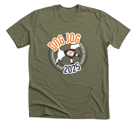 Dog Jog 2025, a Heather Olive Premium Unisex Tee