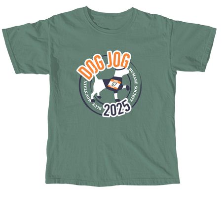 Dog Jog 2025, a Light Green Comfort Colors Unisex Tee