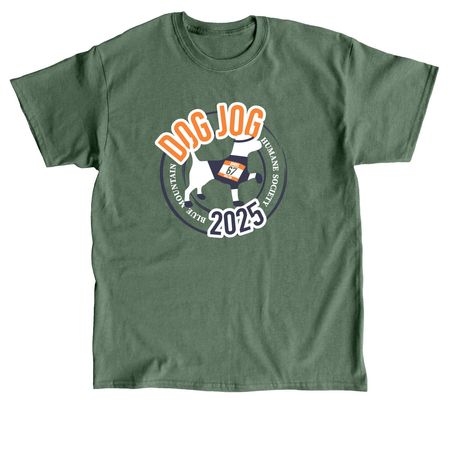 Dog Jog 2025, a Military Green Classic Unisex Tee