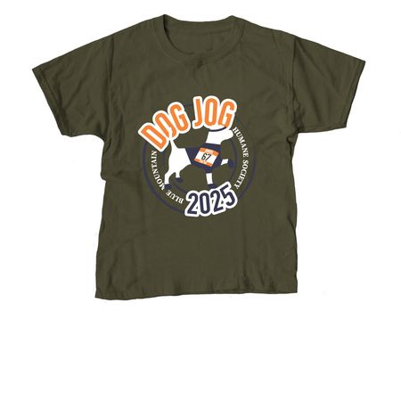 Dog Jog 2025, a Military Green Youth Unisex Tee
