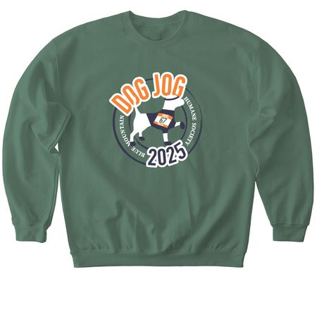 Dog Jog 2025, a Military Green Softstyle Crewneck Sweatshirt