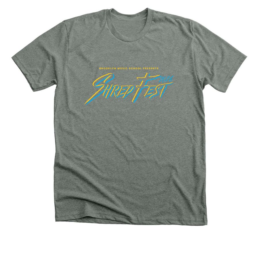 ShredFest 2026 - Dark Grey / Yellow / Blue, a Deep Heather Premium Unisex Tee