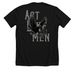 Act Like Men, a Solid Black Blend Premium Unisex Tee (back-view)