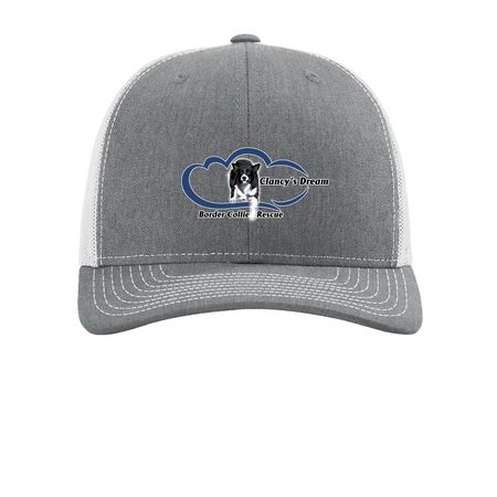 Clancy's Dream Border Collie Rescue Hats, a Heather Grey/ Light Grey Printed Snapback Trucker Cap