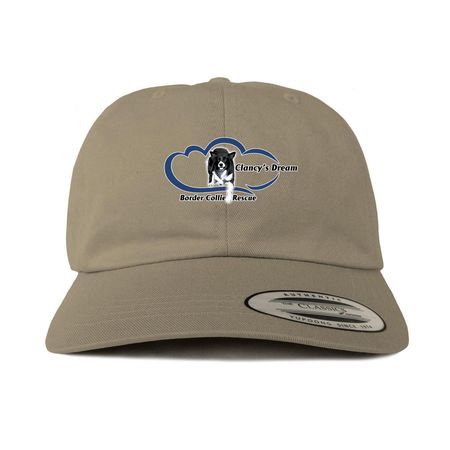 Clancy's Dream Border Collie Rescue Hats, a Khaki Printed Classic Baseball Cap