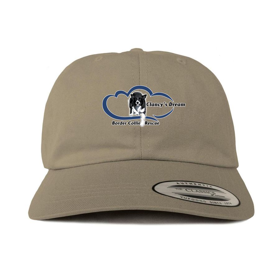 Clancy's Dream Border Collie Rescue Hats, a Khaki Printed Classic Baseball Cap