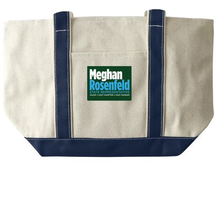 Totes, a Natural/Navy Large Two-Tone Canvas Tote Bag
