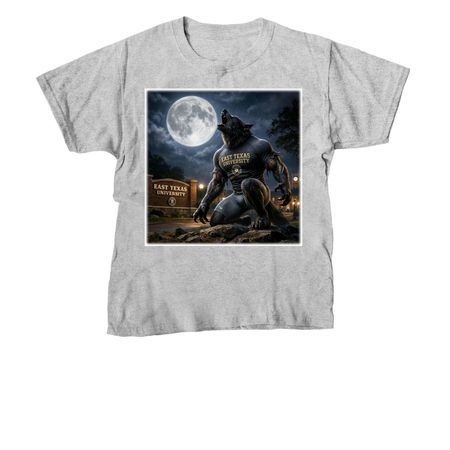 GrrAndy Howling at the Moon, a Sport Grey Youth Unisex Tee