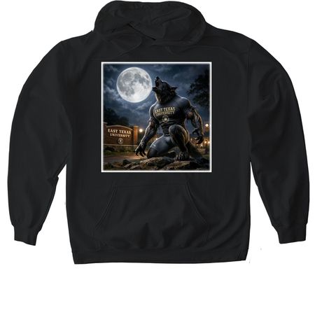 GrrAndy Howling at the Moon, a Black Gildan Softstyle Pullover Hoodie