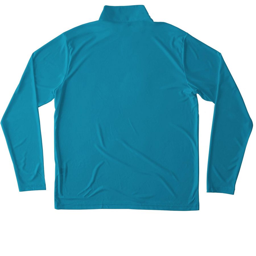 Unisex Performance Quarter Zip, a Atomic Blue Unisex Performance Quarter Zip Pullover (back-view)