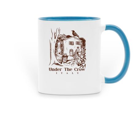 Under The Crow, a Light Blue Two-Tone Ceramic Mug