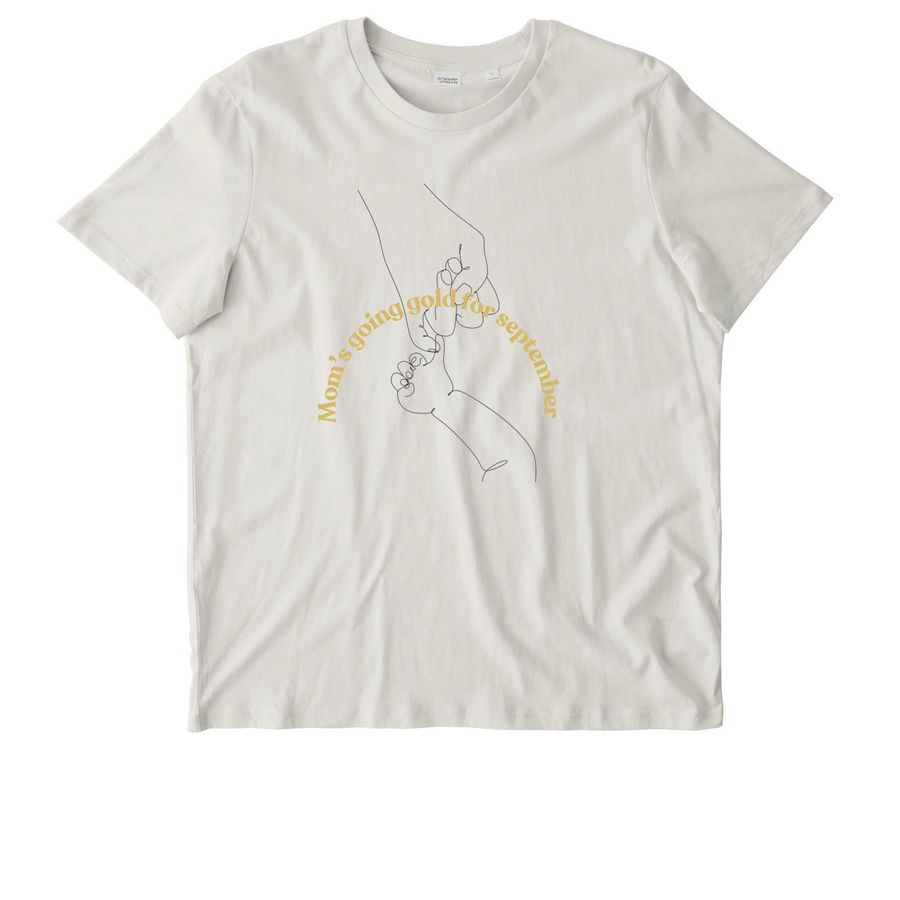 Mom?s going gold for September., a Natural Raw Stanley/Stella Unisex Crafter Tee