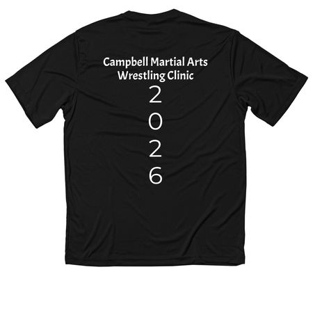 Wrestling Clinic, a Black Classic Performance Tee (back-view)