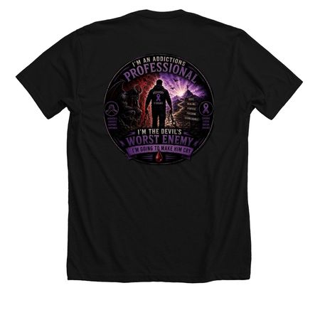 Honoring Addictions Professionals&nbsp;, a Solid Black Blend Premium Unisex Tee (back-view)