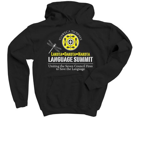 Lakota Dakota Nakota Language Summit, a Black Youth Pullover Hoodie
