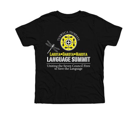 Lakota Dakota Nakota Language Summit, a Solid Black Blend Premium Youth Tee
