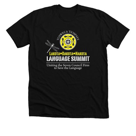 Lakota Dakota Nakota Language Summit, a Solid Black Blend Premium Unisex Tee
