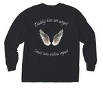 Daddy of an angel, a Black Comfort Colors Long Sleeve Pocket Tee (back-view)