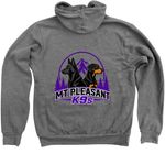 Mt Pleasant K9s, a Deep Heather Zip Up Hoodie (back-view)