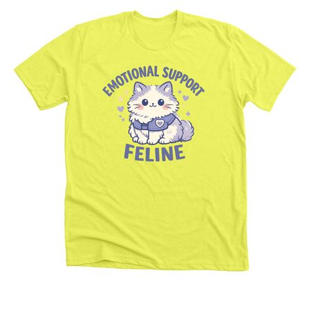 Healing, One Purr at a Time, a Neon Yellow Premium Unisex Tee