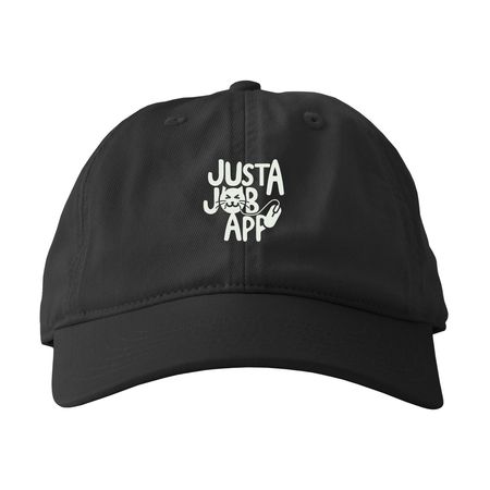 Hire Me Plz Hat (Light Logo), a Black Printed Eco Baseball Cap